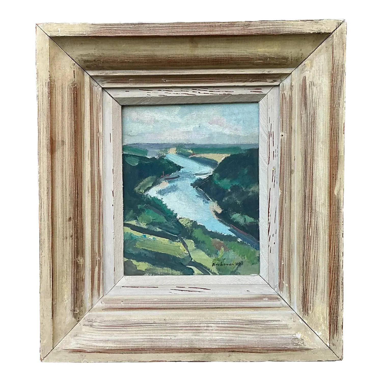 Vintage 1949 Original Landscape Oil on Board