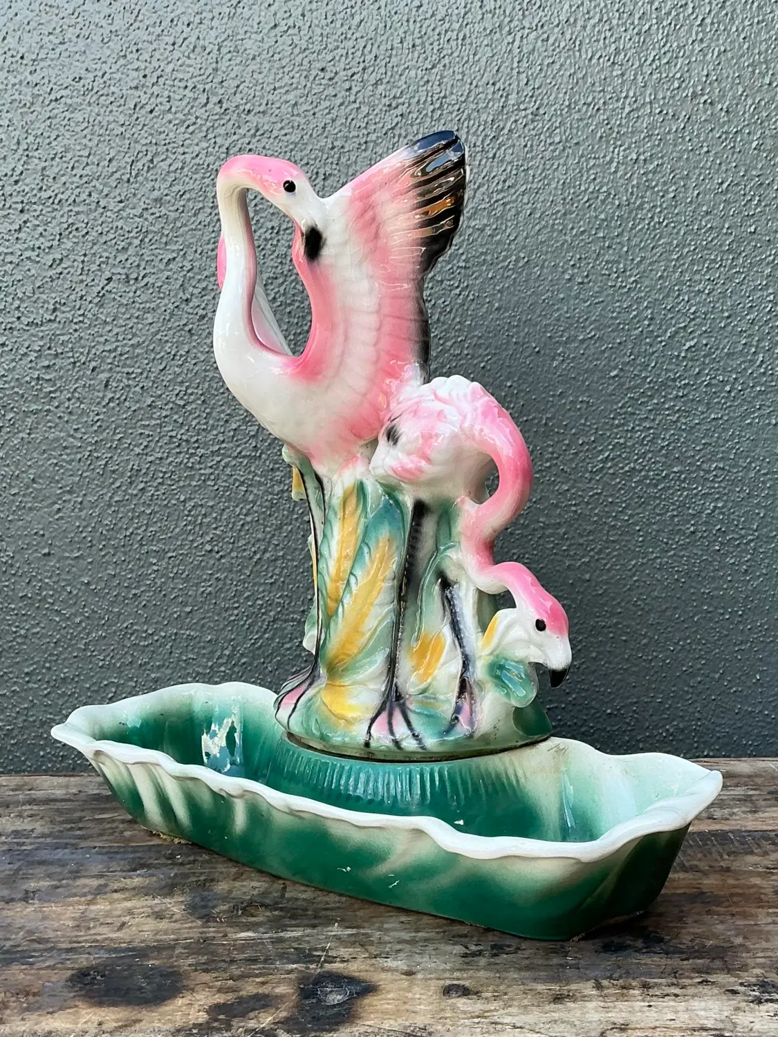 Vintage 1950s Lane Glazed Ceramic Light - Detail view