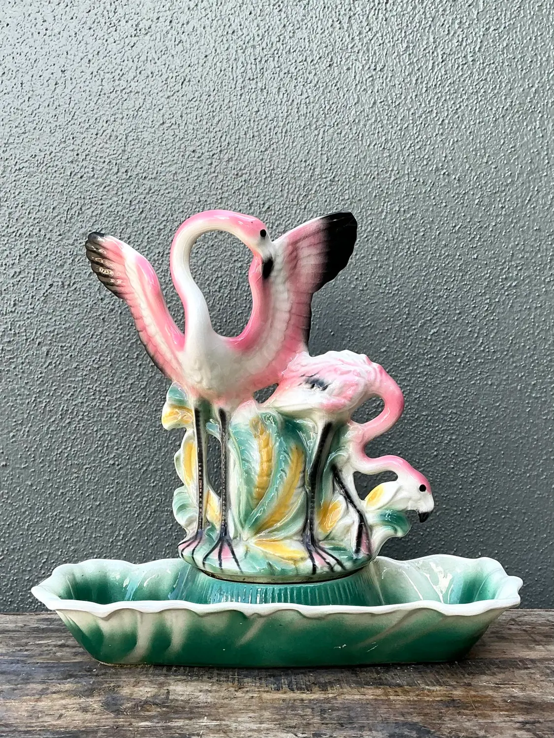 Vintage 1950s Lane Glazed Ceramic Light - Back view