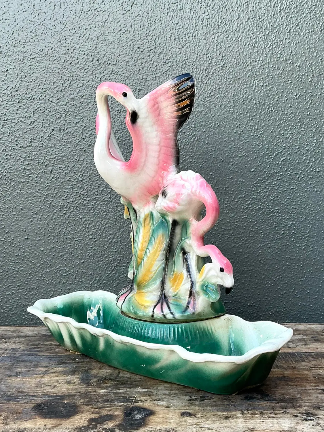 Vintage 1950s Lane Glazed Ceramic Light - Side view