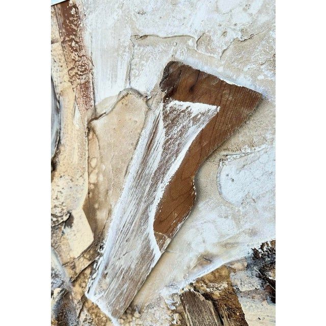 Vintage 1970s Abstract Mixed Media on Canvas - Back view