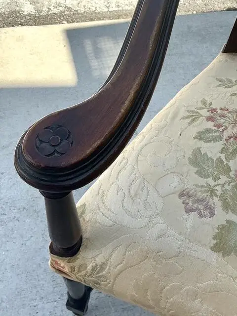 Vintage 19th Century Carved Arm Chairs - A Pair - Back view