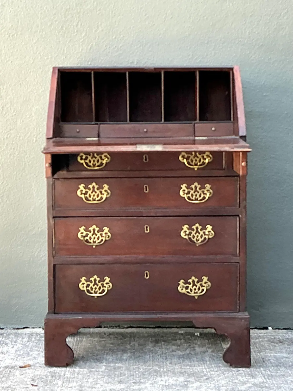 Vintage 19th Century Drop Down Writing Desk - Side view