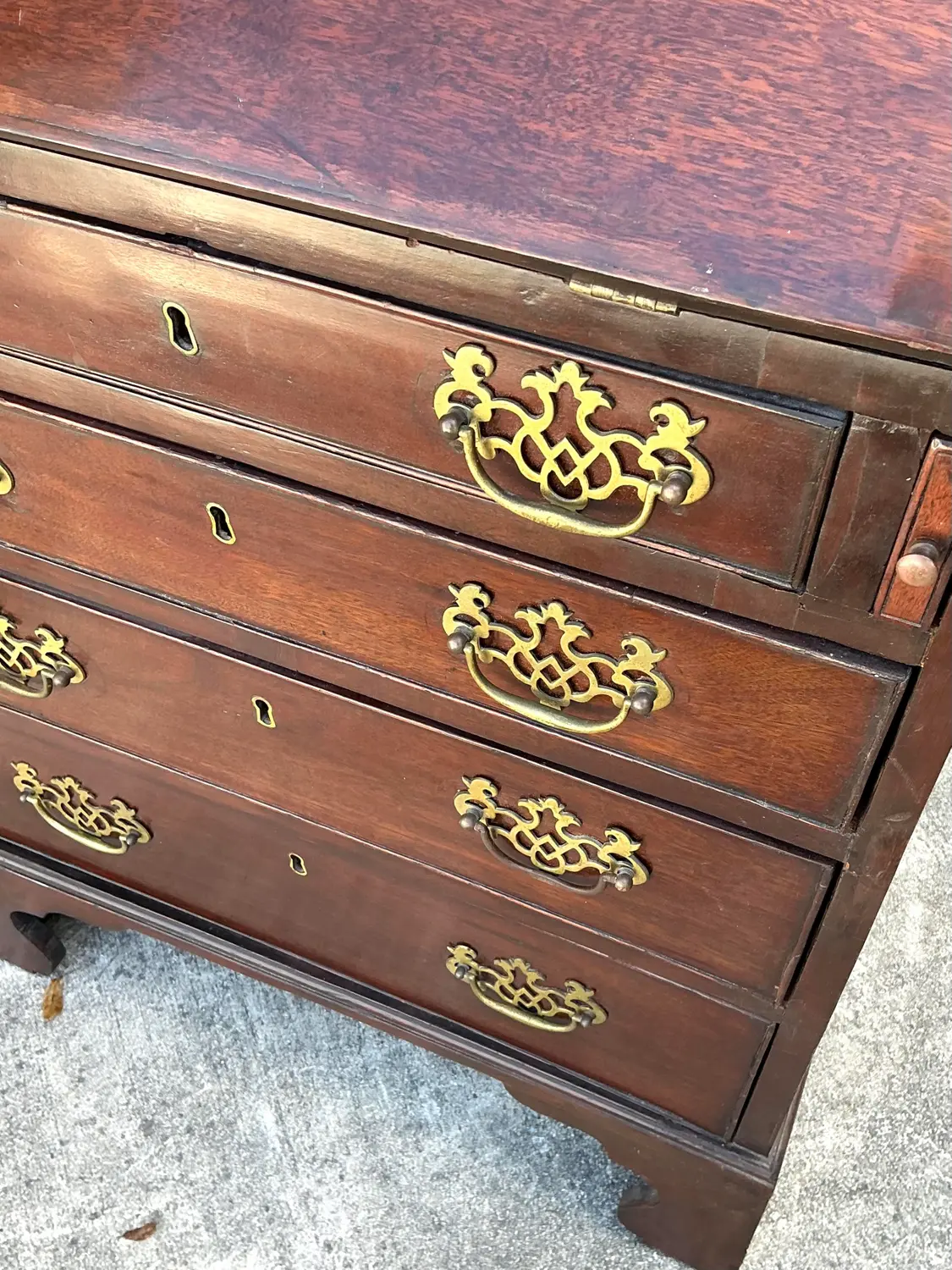 Vintage 19th Century Drop Down Writing Desk - Back view