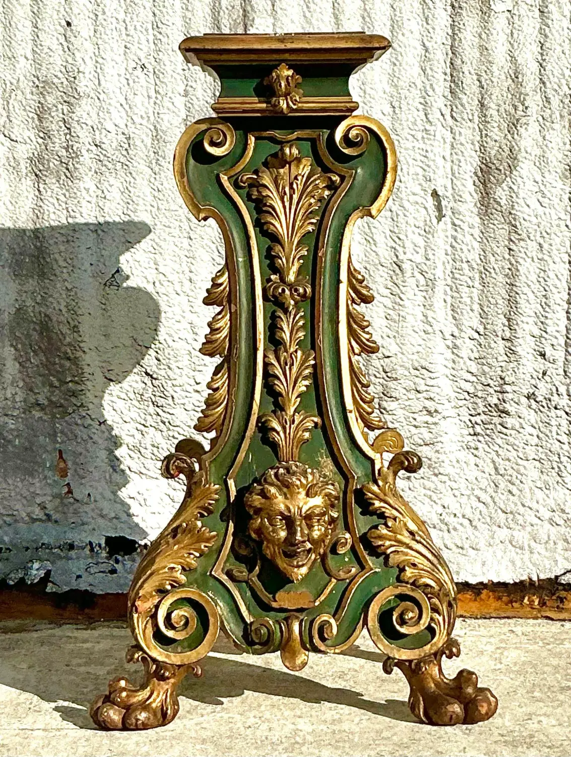 Vintage 19th Century Regency Gilt Painted Pedestal - Back view