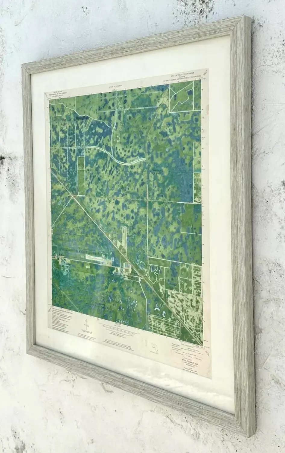 Vintage 50s Topographical Map of the Florida Keys - Side view
