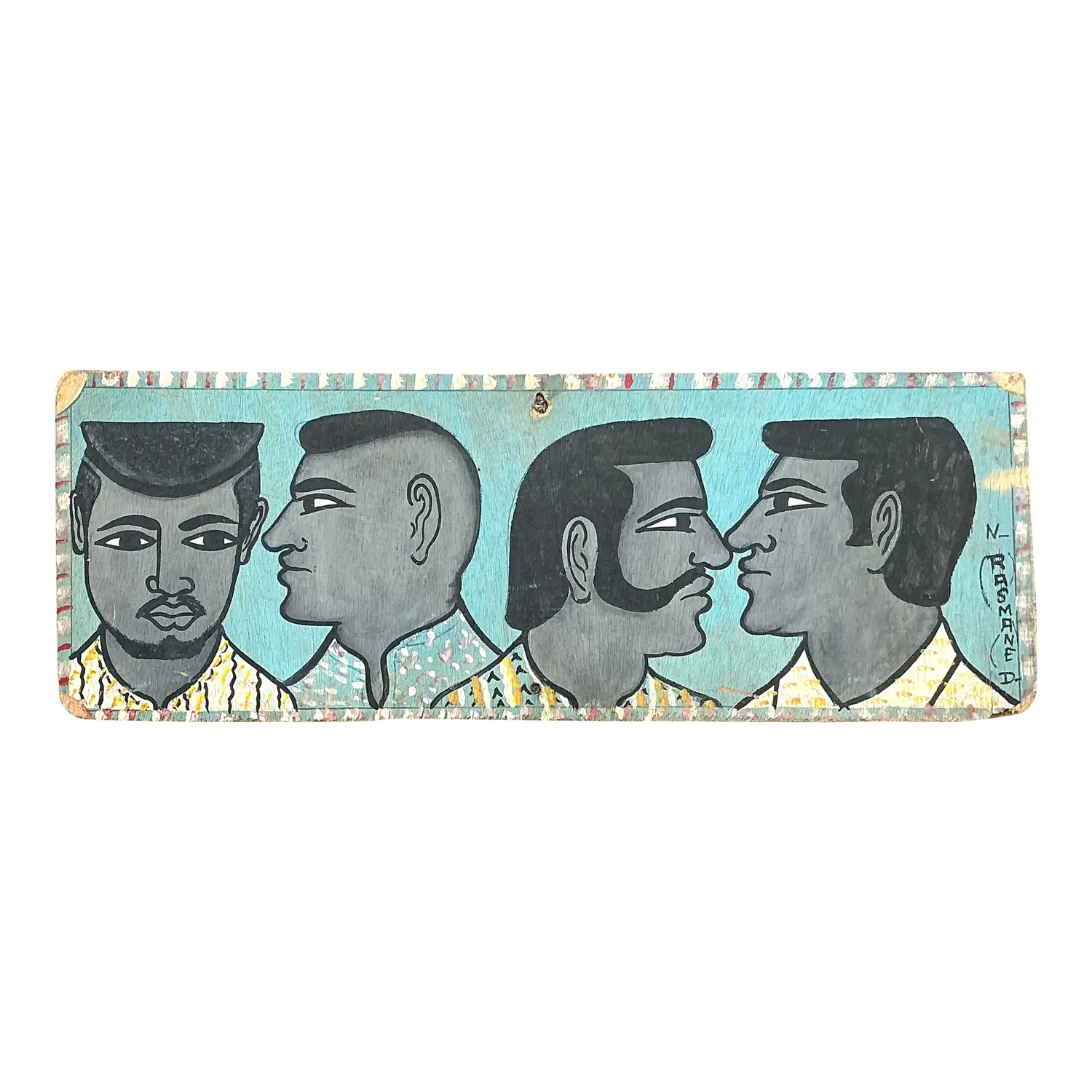 Vintage 70s Hand Painted Barber Hairstyle Sign