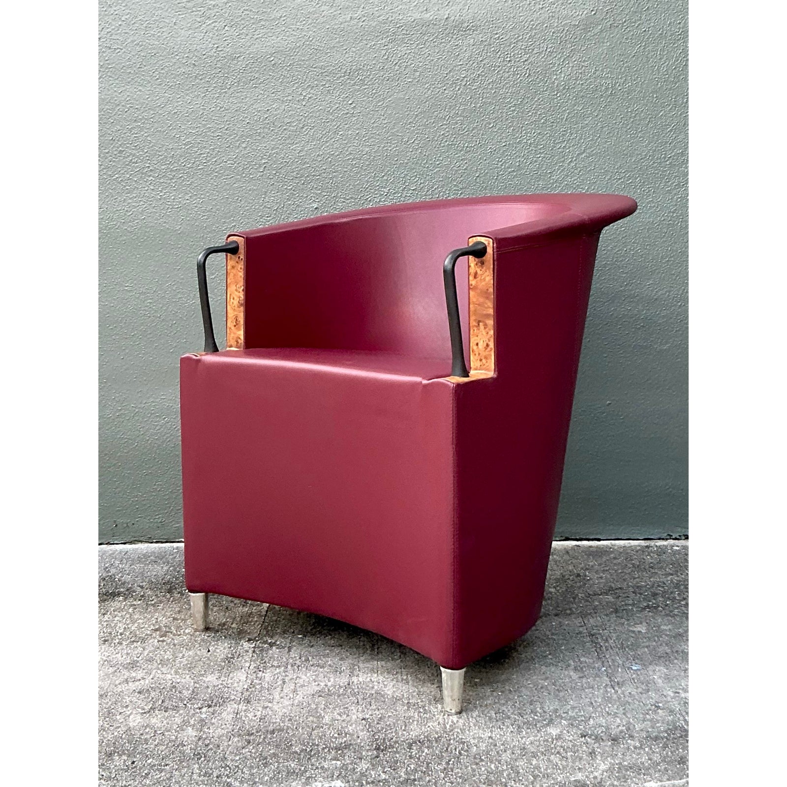 Vintage a Italian Paola Piva for B&b Italia “Artema” Leather Lounge Chair - Top view