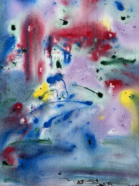 Vintage Aboriginal Abstract Oil on Canvas - Back view