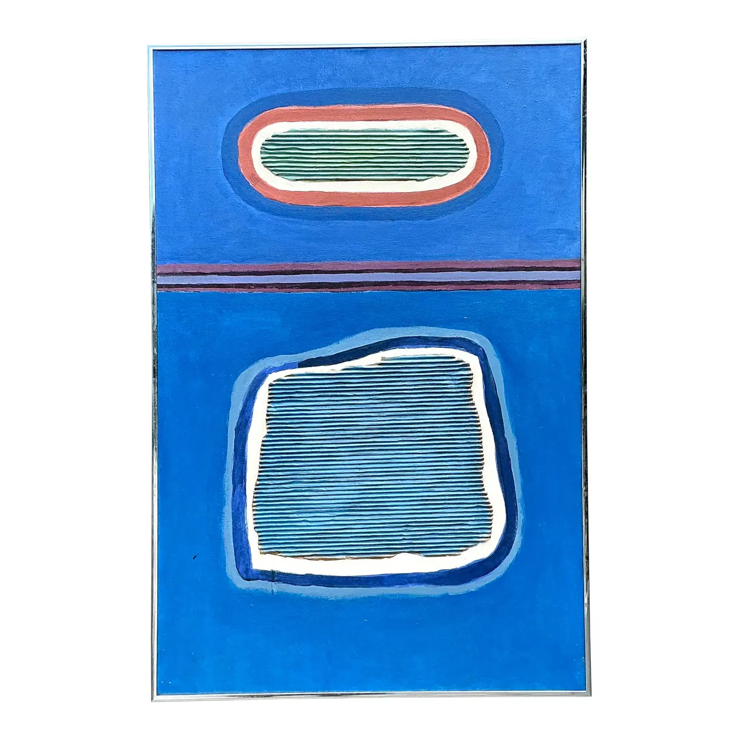 Vintage Aboriginal Mixed Media Abstract on Canvas