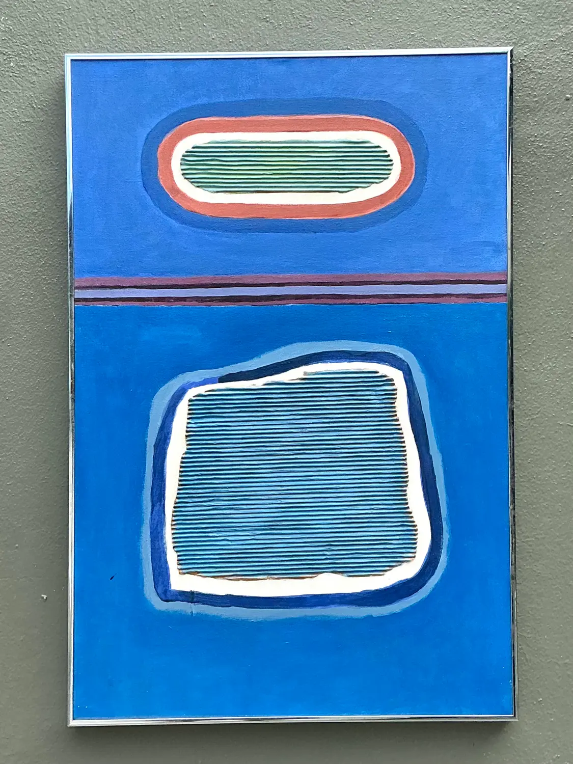 Vintage Aboriginal Mixed Media Abstract on Canvas - Back view