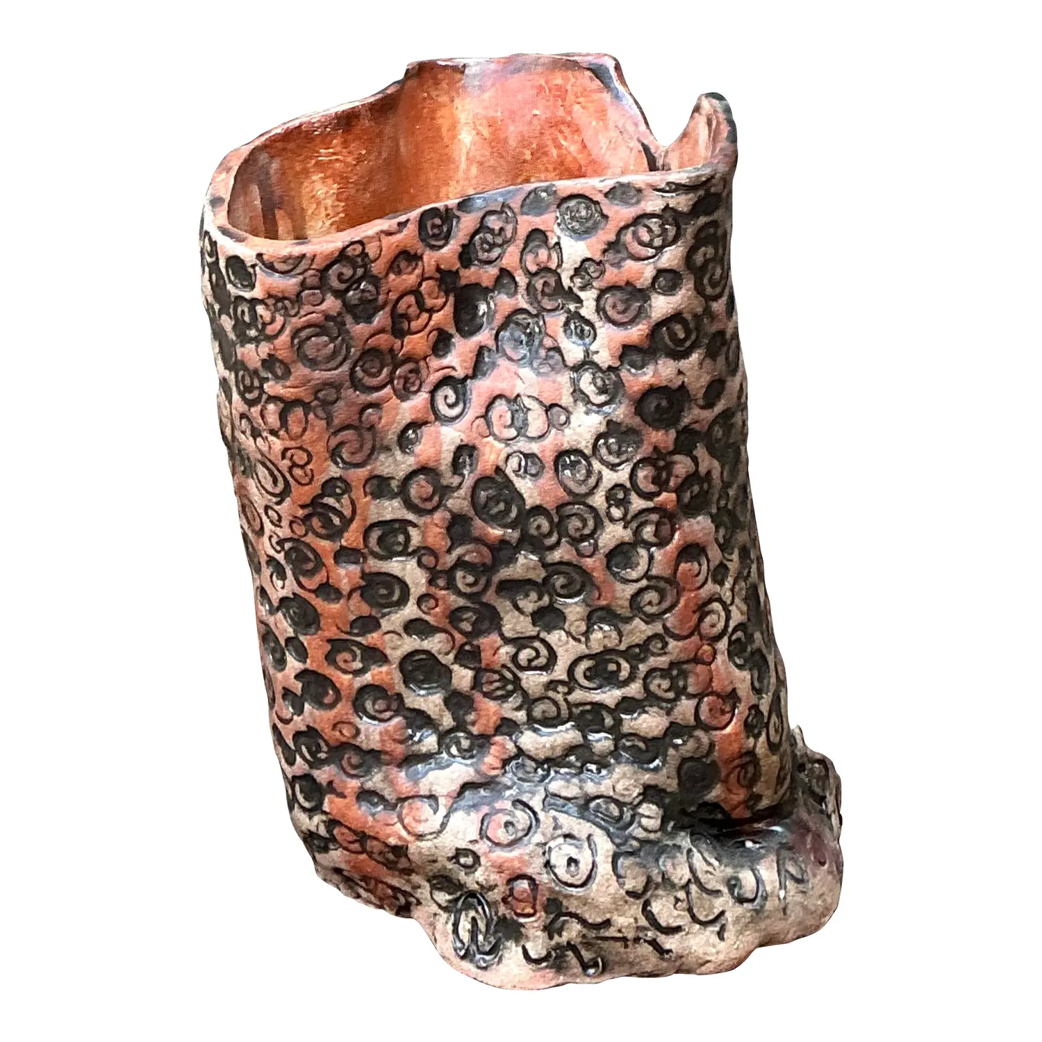 Vintage Aboriginal Studio Pottery Dot Vase