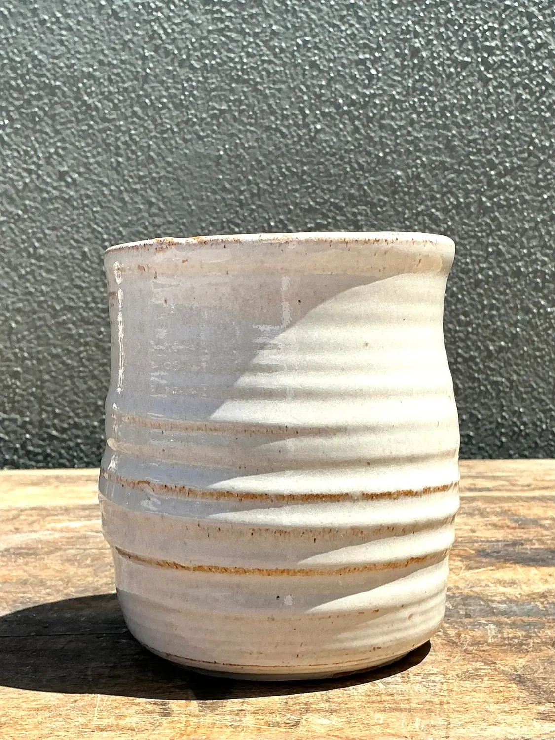 Vintage Aboriginal Studio Pottery Vase - Top view
