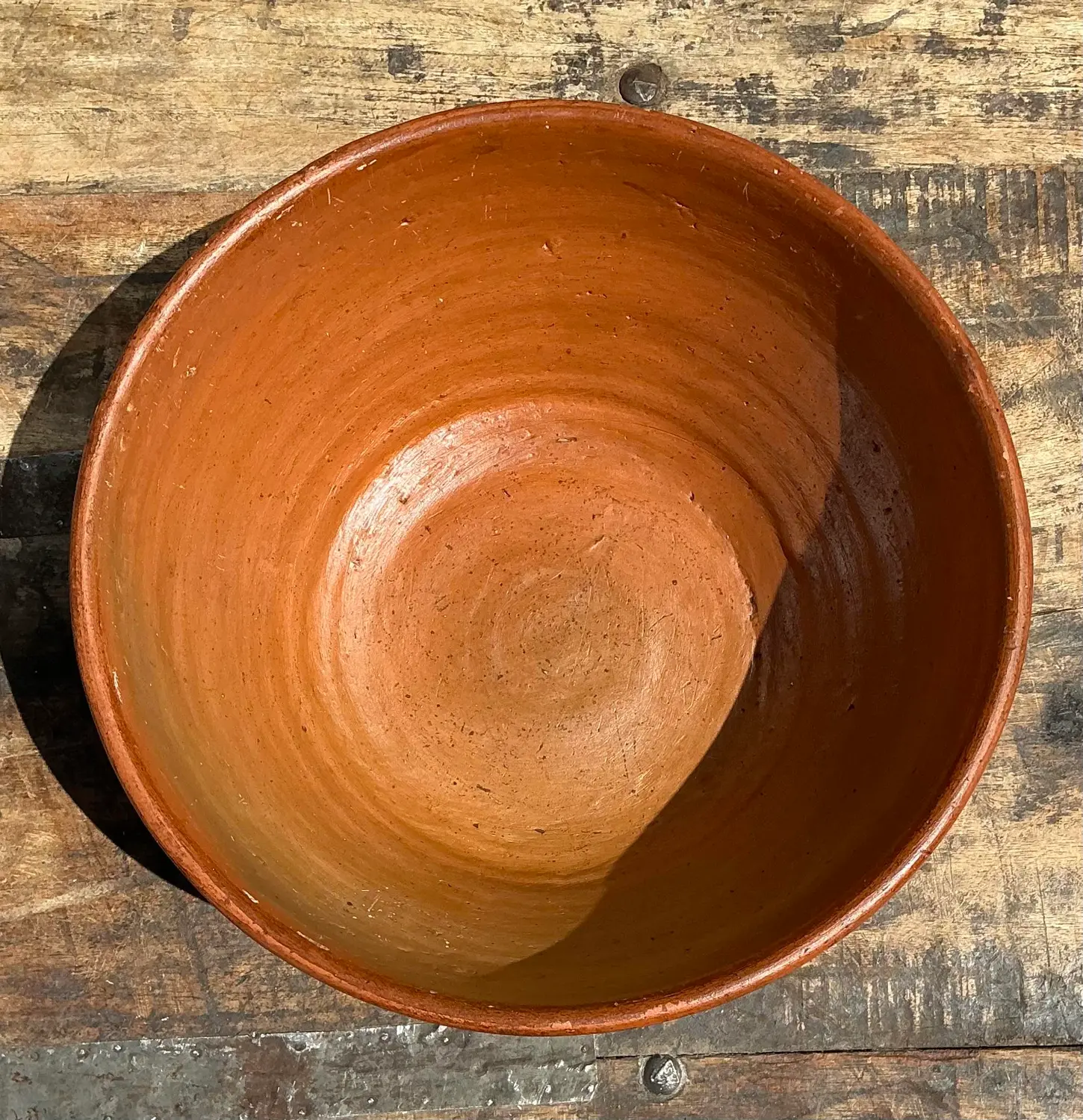 Vintage Abstract Geometric Ceramic Bowl - Back view