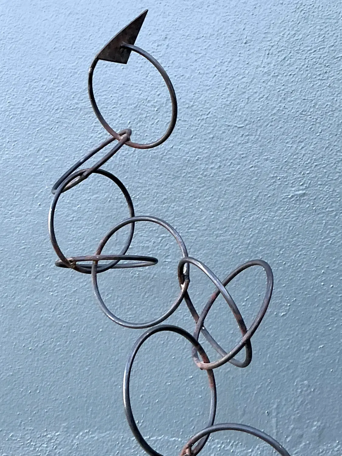 Vintage Abstract Geometric Rings Sculpture Z - Back view