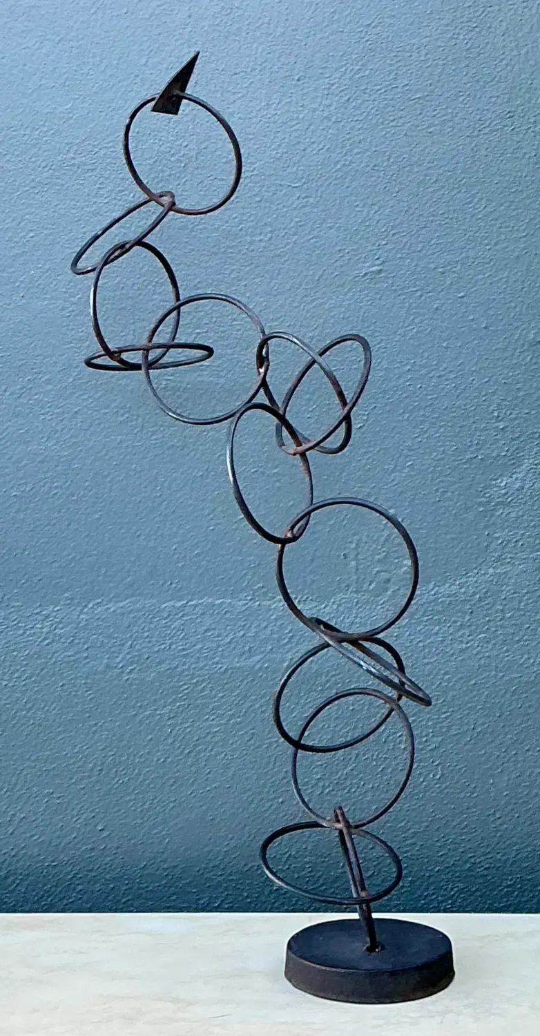 Vintage Abstract Geometric Rings Sculpture Z - Top view