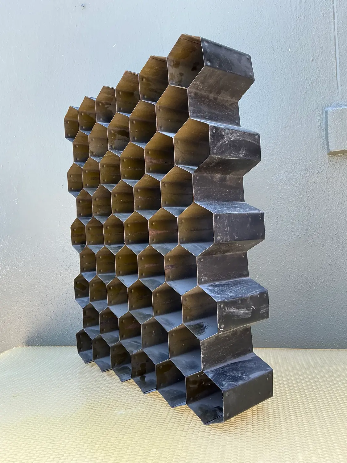 Vintage Abstract Honeycomb Sculpture - Back view