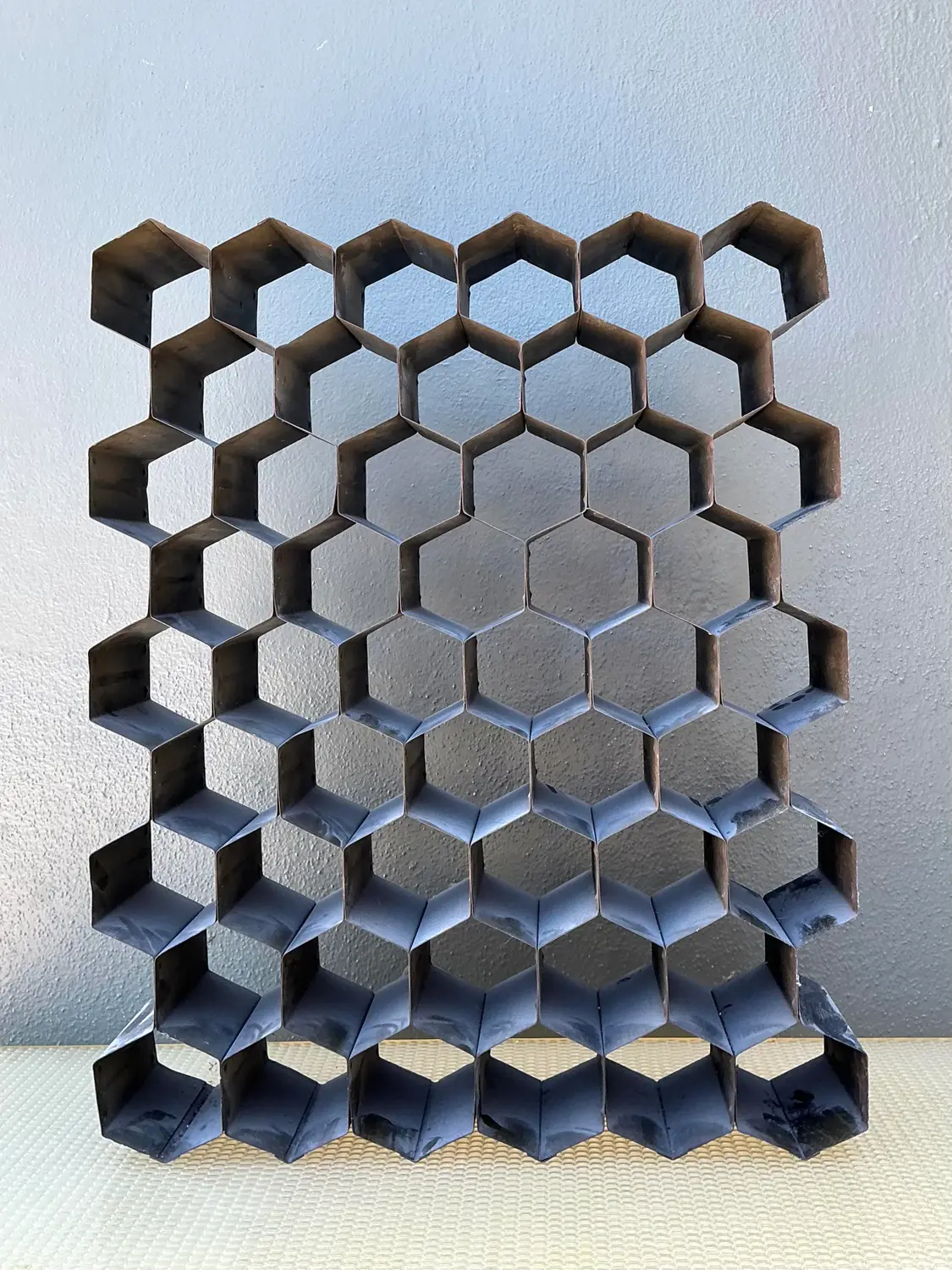 Vintage Abstract Honeycomb Sculpture - Side view
