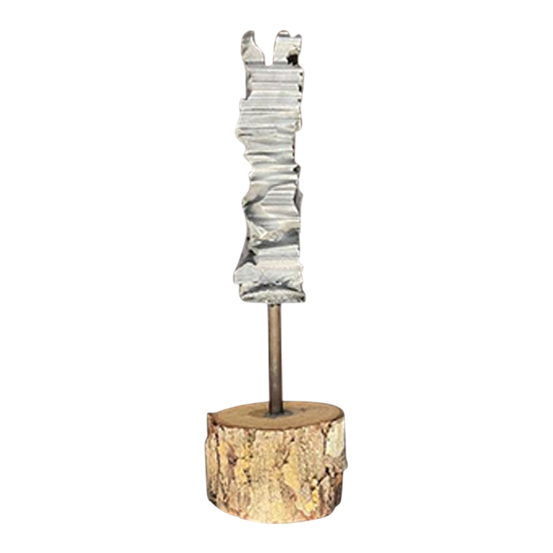 Vintage Abstract Metal Ribbon Sculpture
