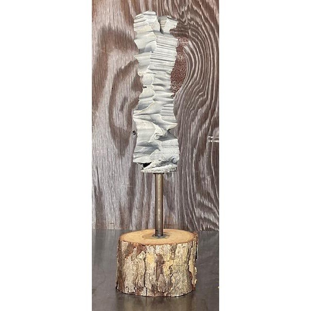Vintage Abstract Metal Ribbon Sculpture - Back view