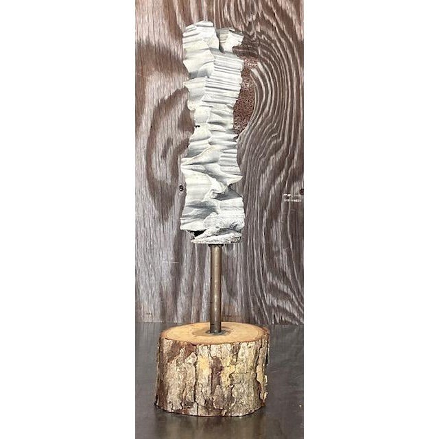 Vintage Abstract Metal Ribbon Sculpture - Top view