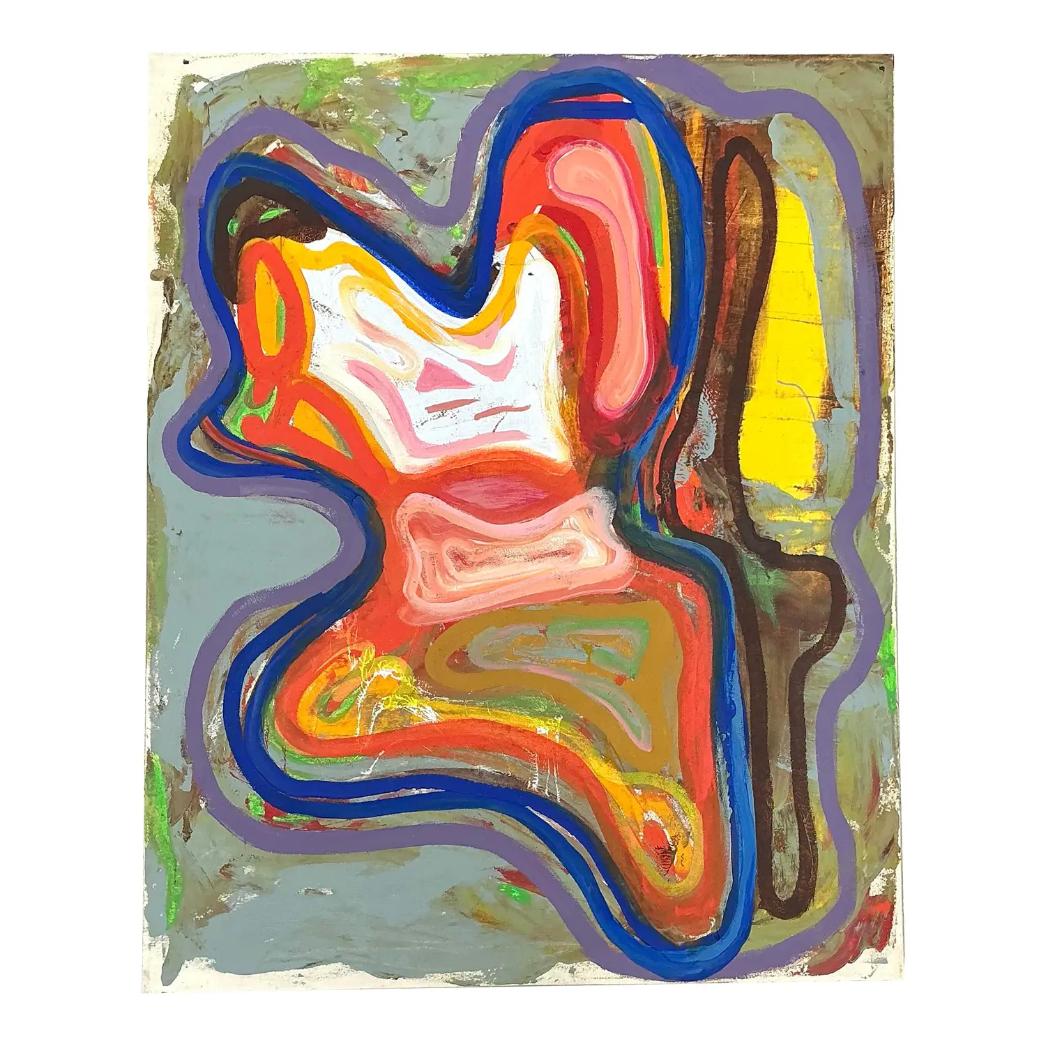 Vintage Abstract Original Oil Painting on Canvas