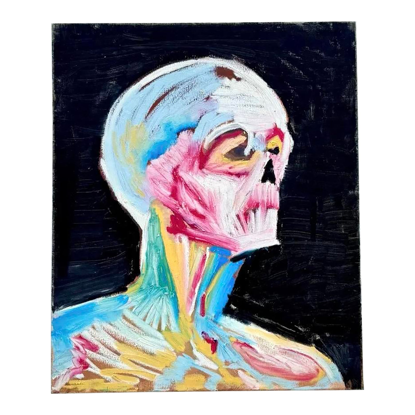 Vintage Abstract Portrait in Oil Paint