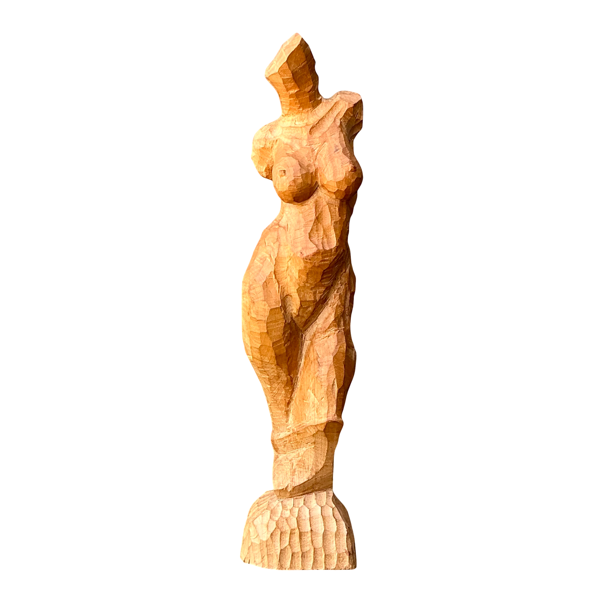 Vintage Abstract Wood Figurative Sculpture