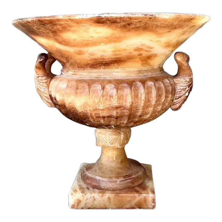 Vintage Alabaster Carved Urn - Detail view