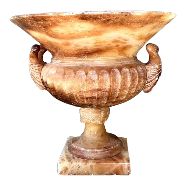Vintage Alabaster Carved Urn - Side view