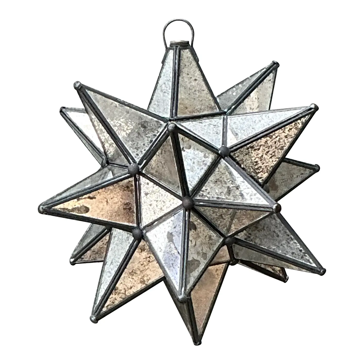 Vintage Antiqued Mirror Star Lamp