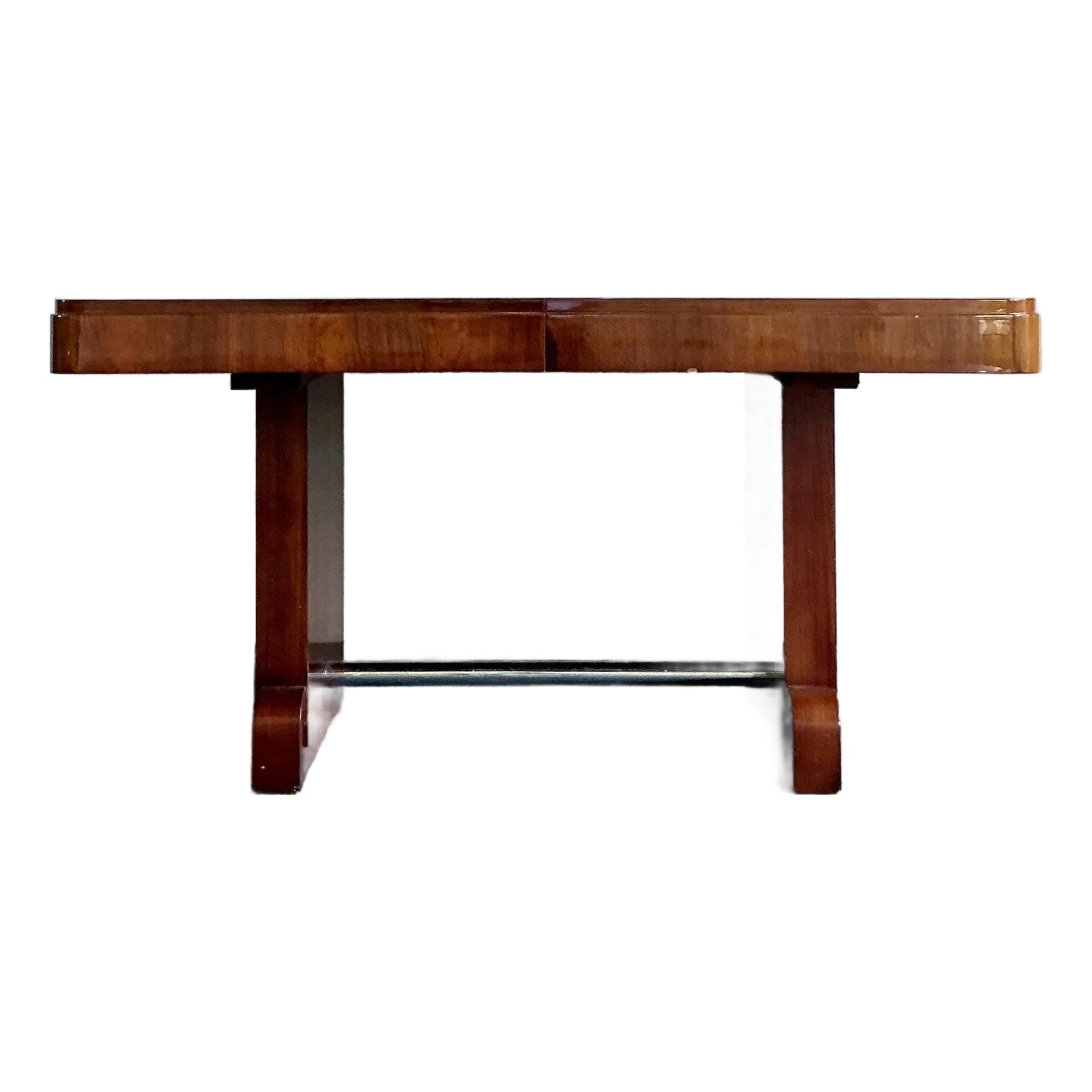 Vintage Art Deco Flame Mahogany Extendable Dining Table