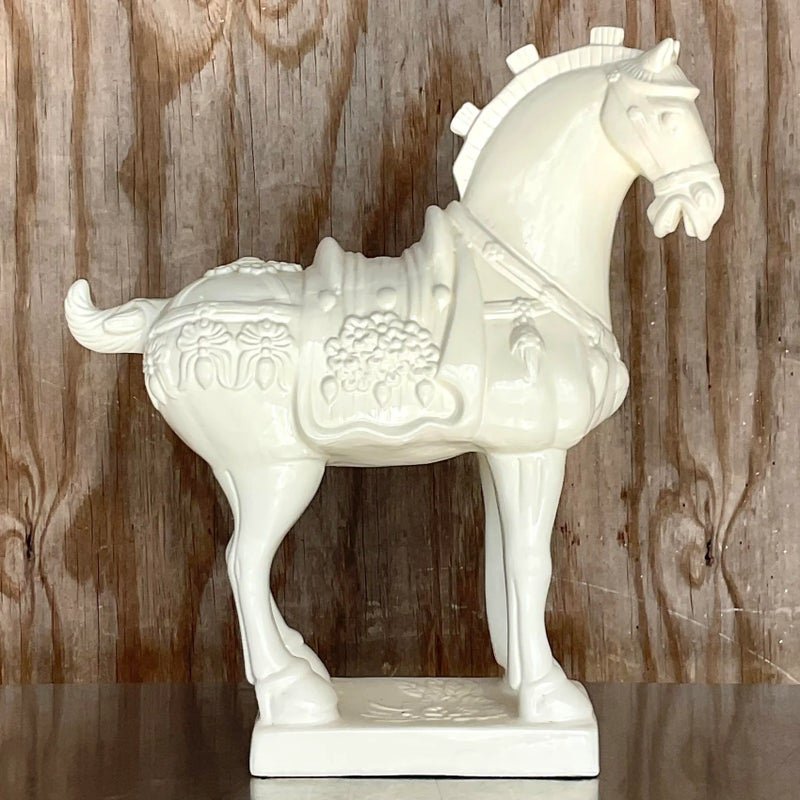 Vintage Asian Ceramic Tang Dynasty Style Horse - Top view