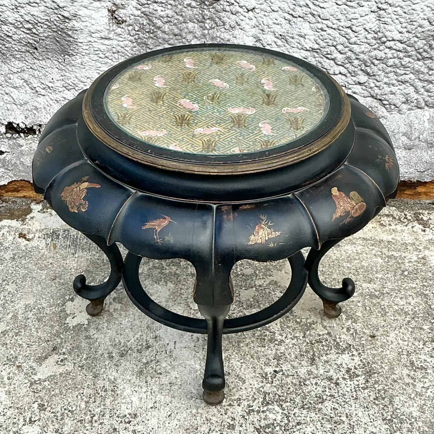 Vintage Asian Chinoiserie Bat Wing Coffee Table - Back view