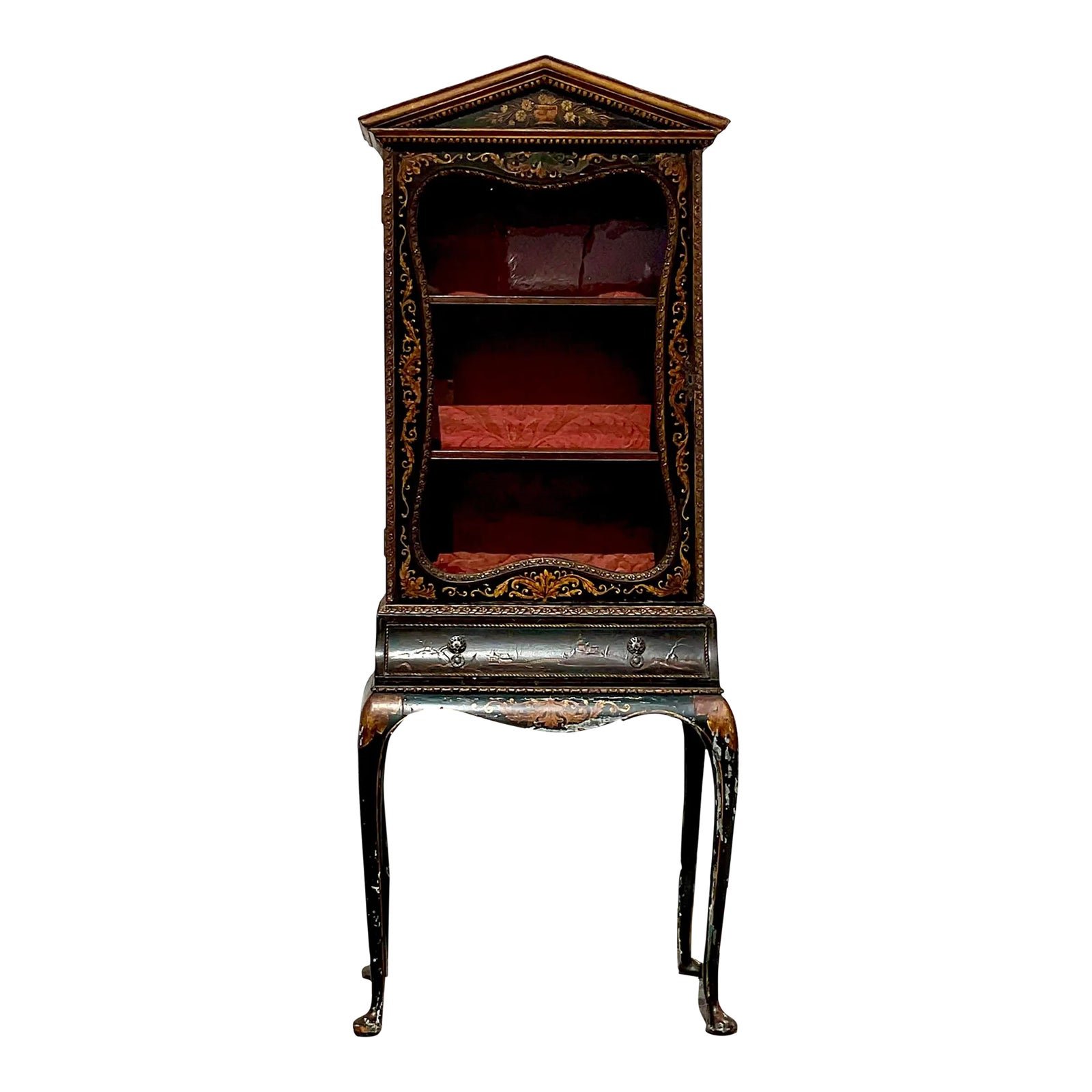 Vintage Asian Chinoiserie Display Cabinet