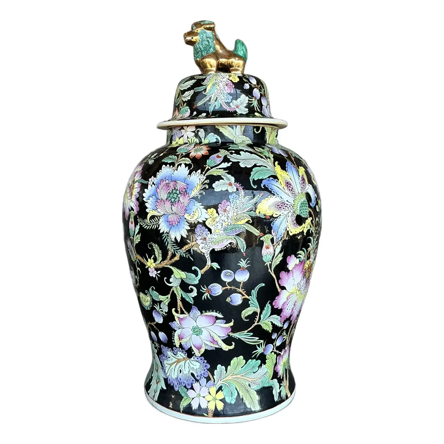 Vintage Asian Floral Ginger Jar