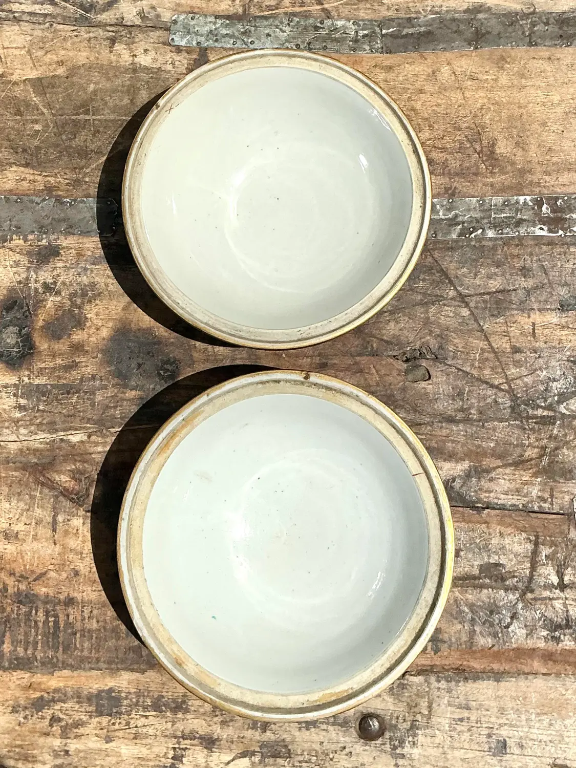 Vintage Asian Glazed Ceramic Bowls - A Pair - Side view