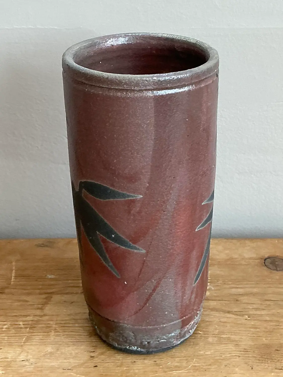 Vintage Asian Original Studio Pottery Vase - Back view