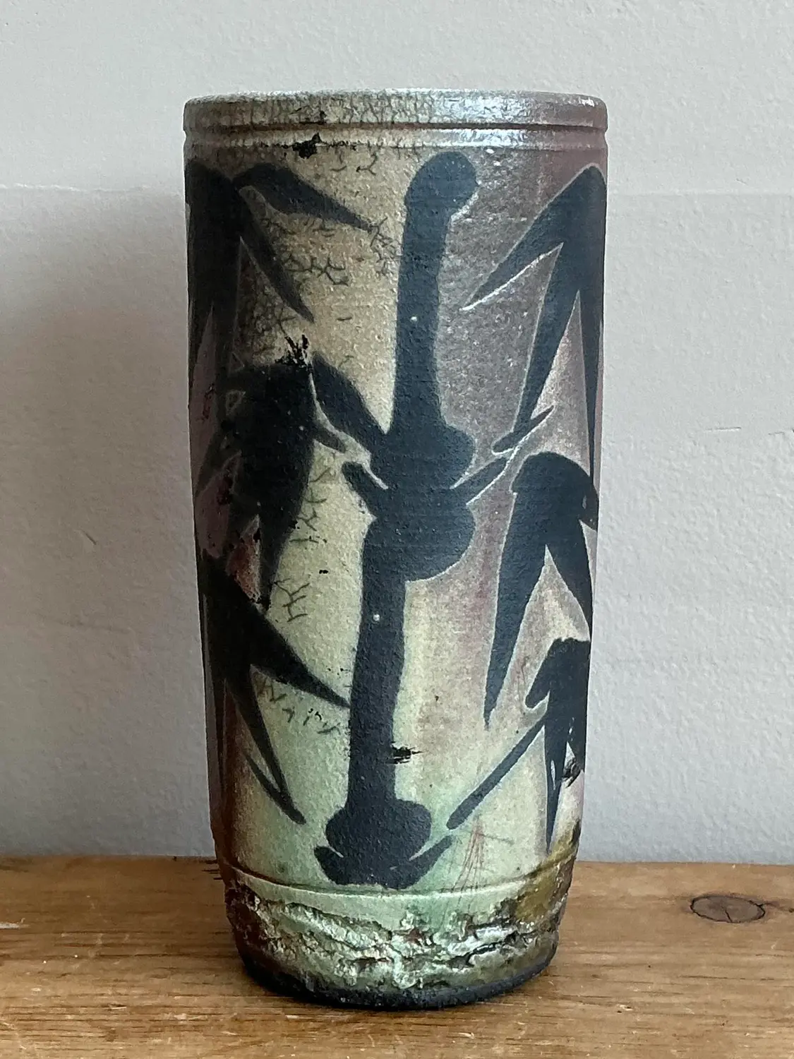 Vintage Asian Original Studio Pottery Vase - Side view