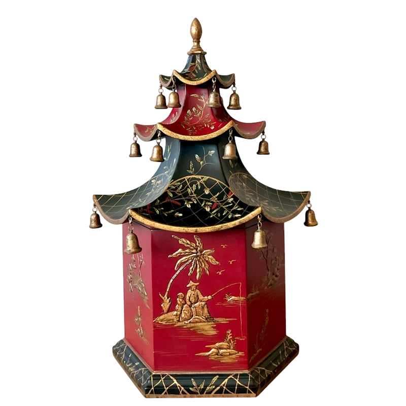 Vintage Asian Pagoda Box - Detail view