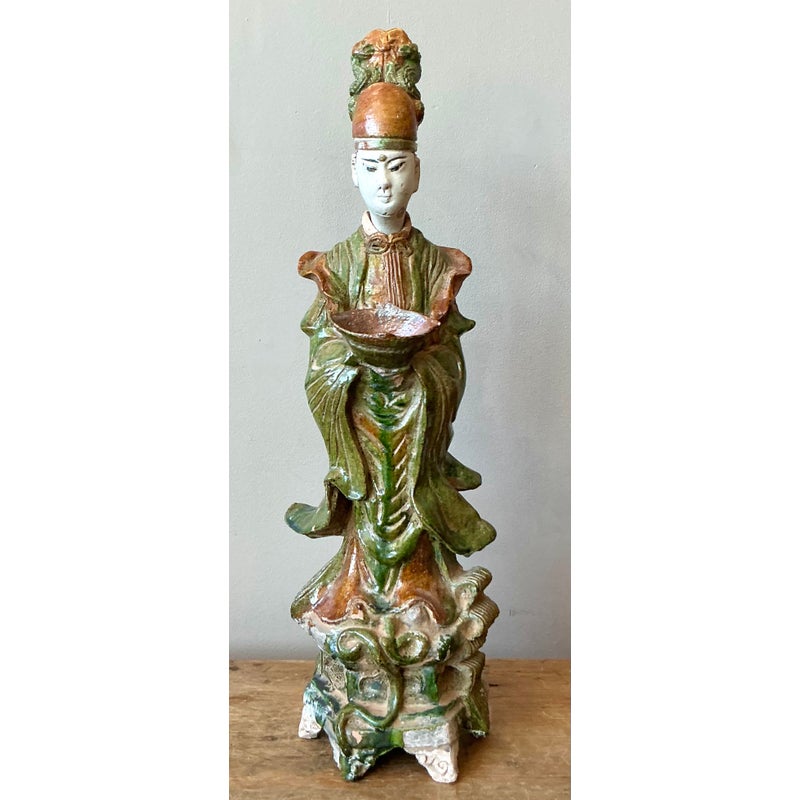 Vintage Asian Painted Ceramic Character