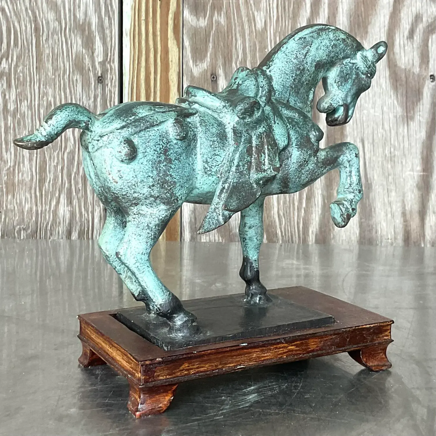 Vintage Asian Patinated Tang Dynasty Horse - Side view