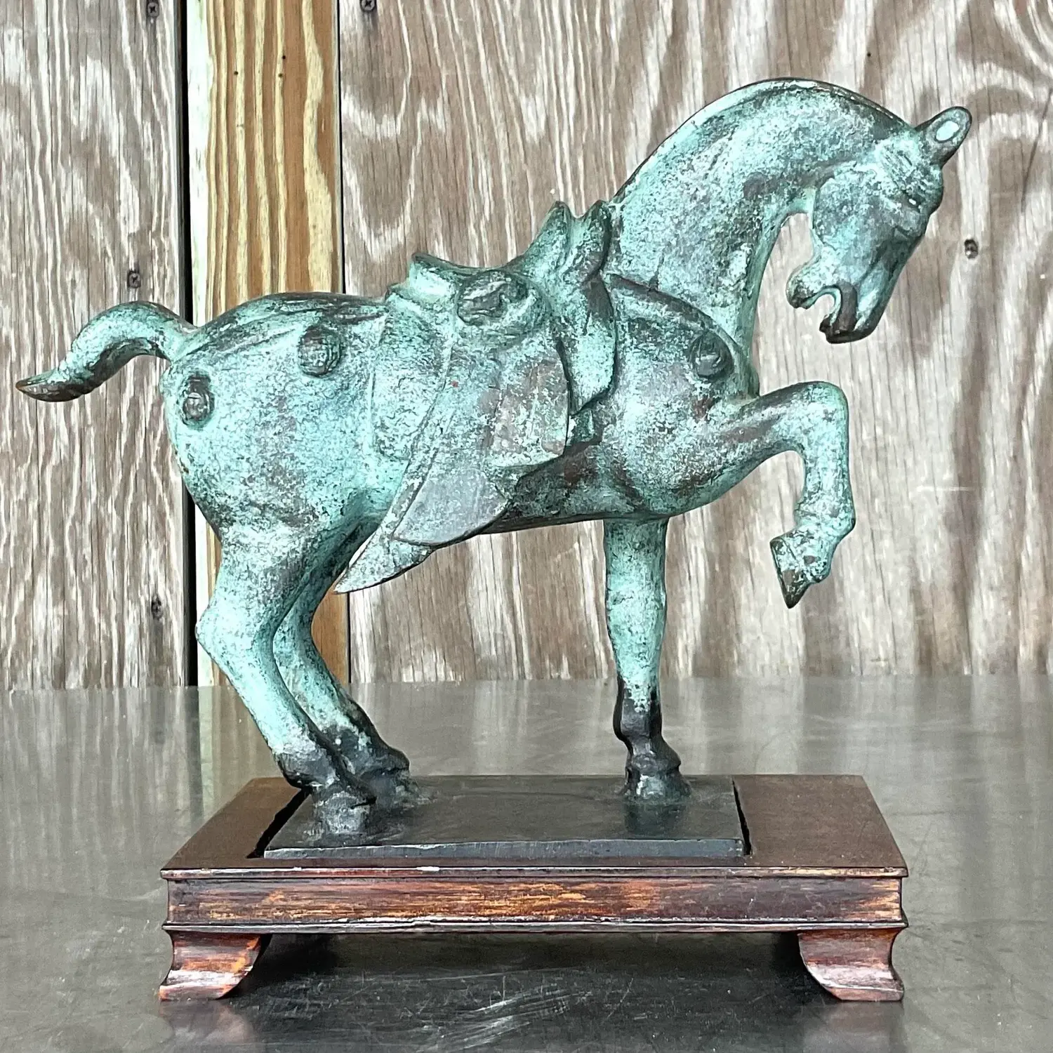 Vintage Asian Patinated Tang Dynasty Horse - Back view