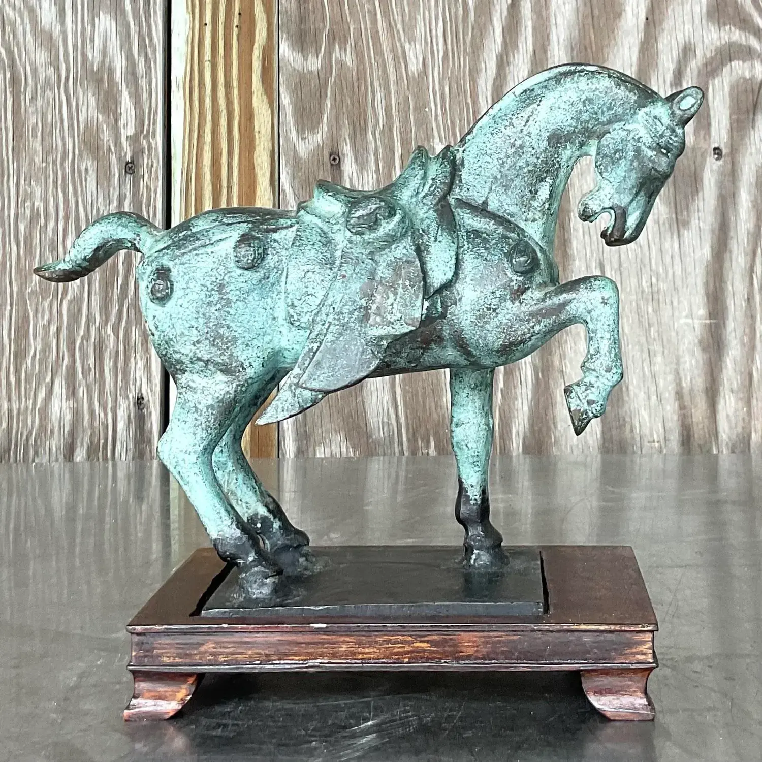 Vintage Asian Patinated Tang Dynasty Horse - Top view