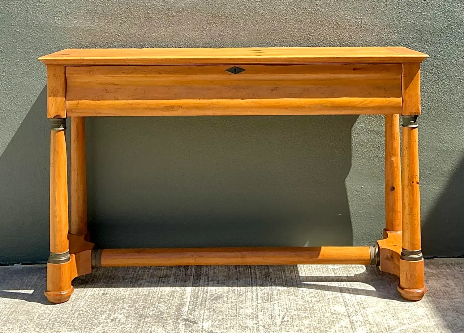 Vintage Baker Milling Road Pine Console - Back view