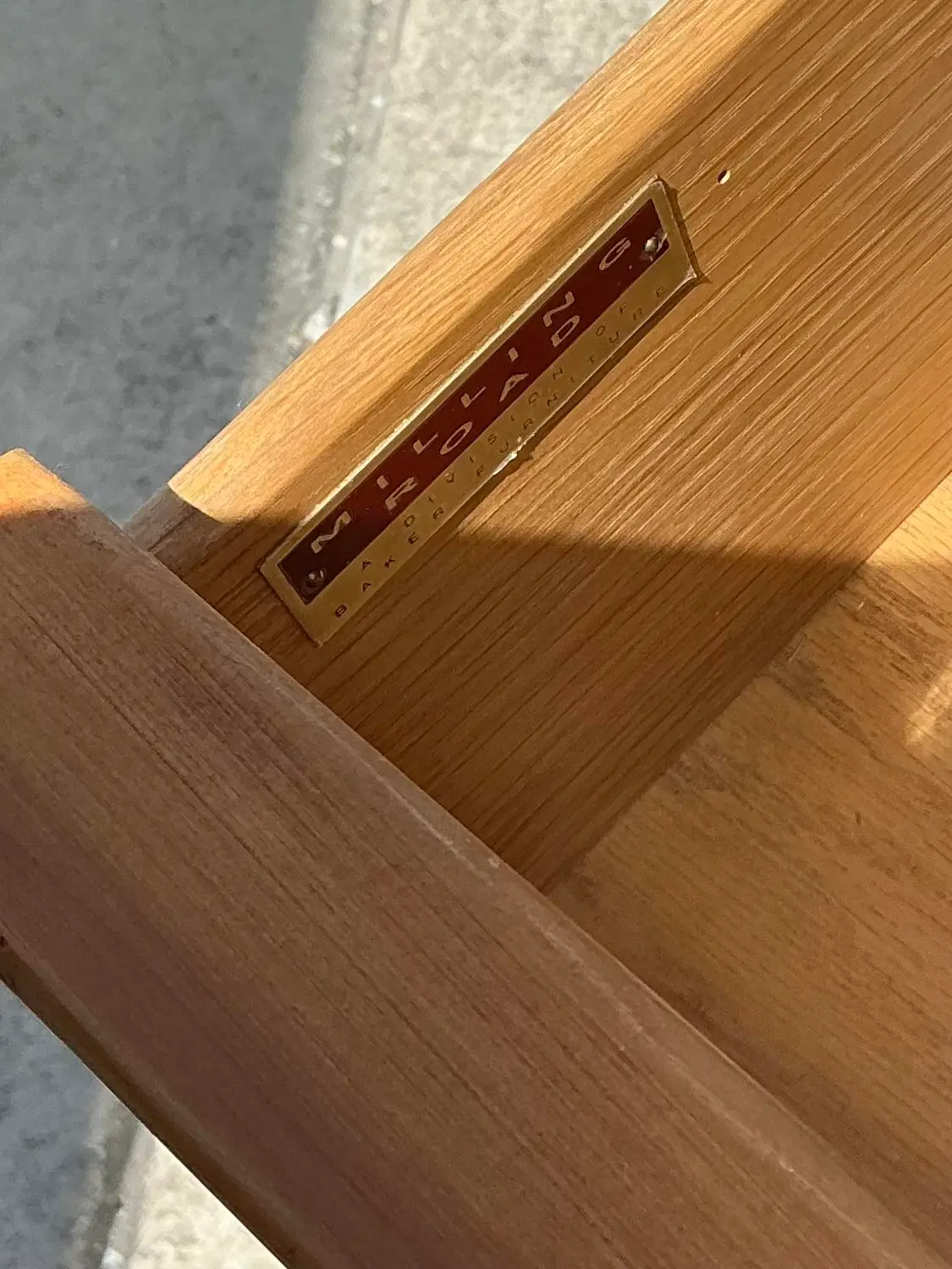 Vintage Baker Milling Road Pine Console - Side view