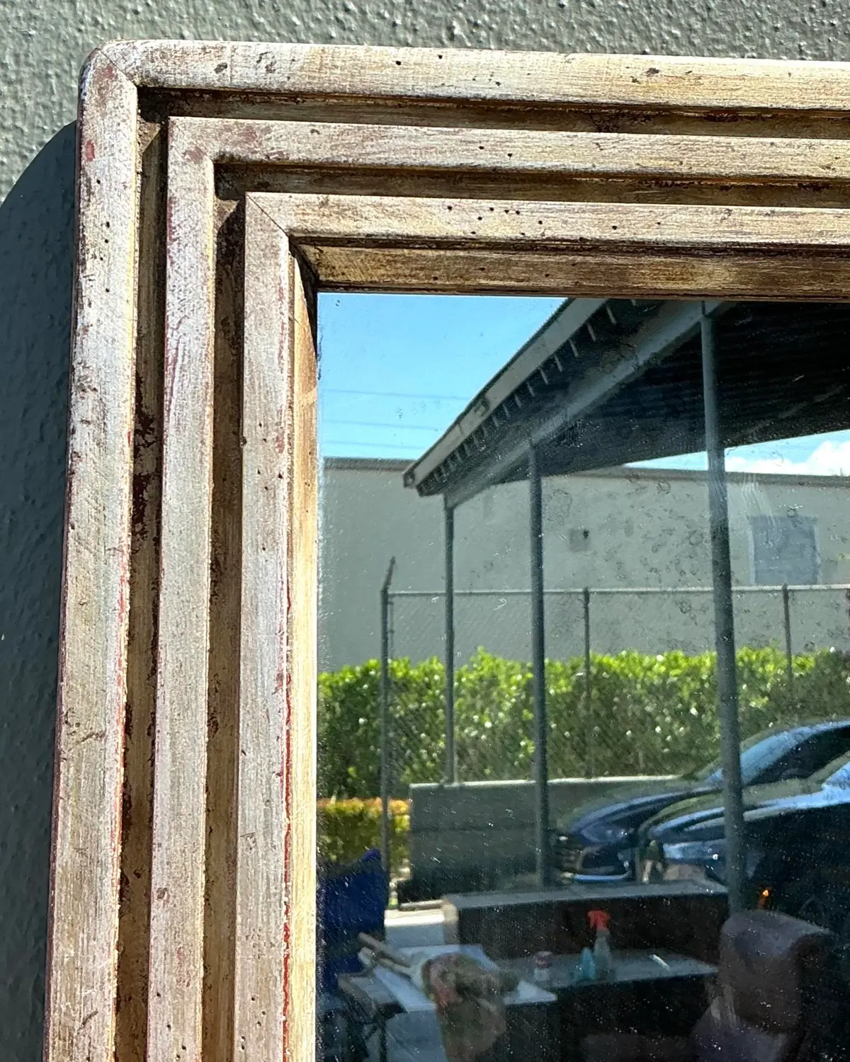 Vintage Baker Milling Road Silver Leaf Mirror - Side view