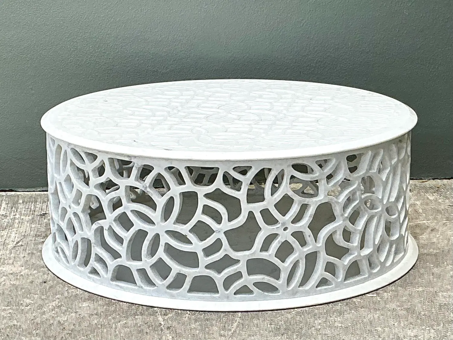 Vintage Baker Pierced Bangle Stone Coffee Table - Top view