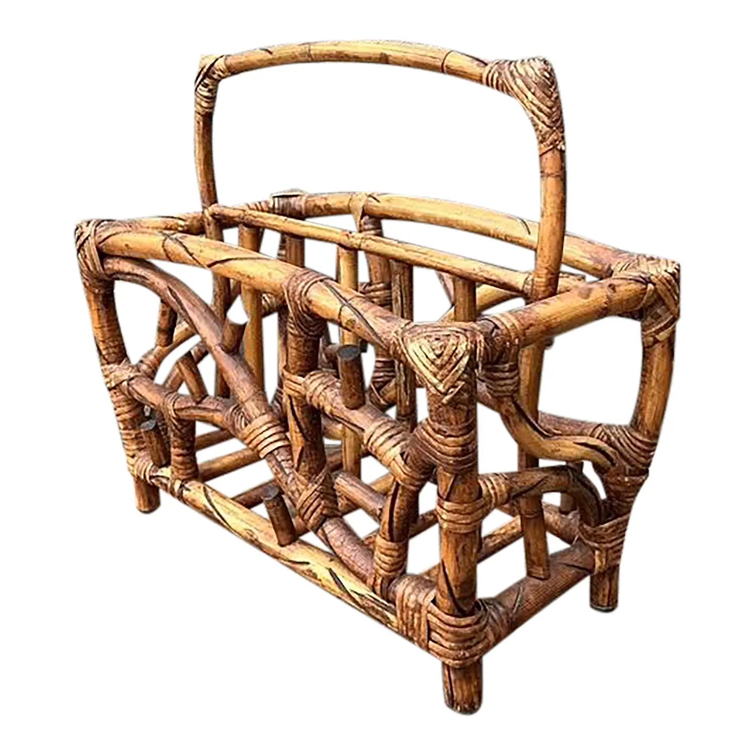 Vintage Bamboo Newspaper Rack - Detail view