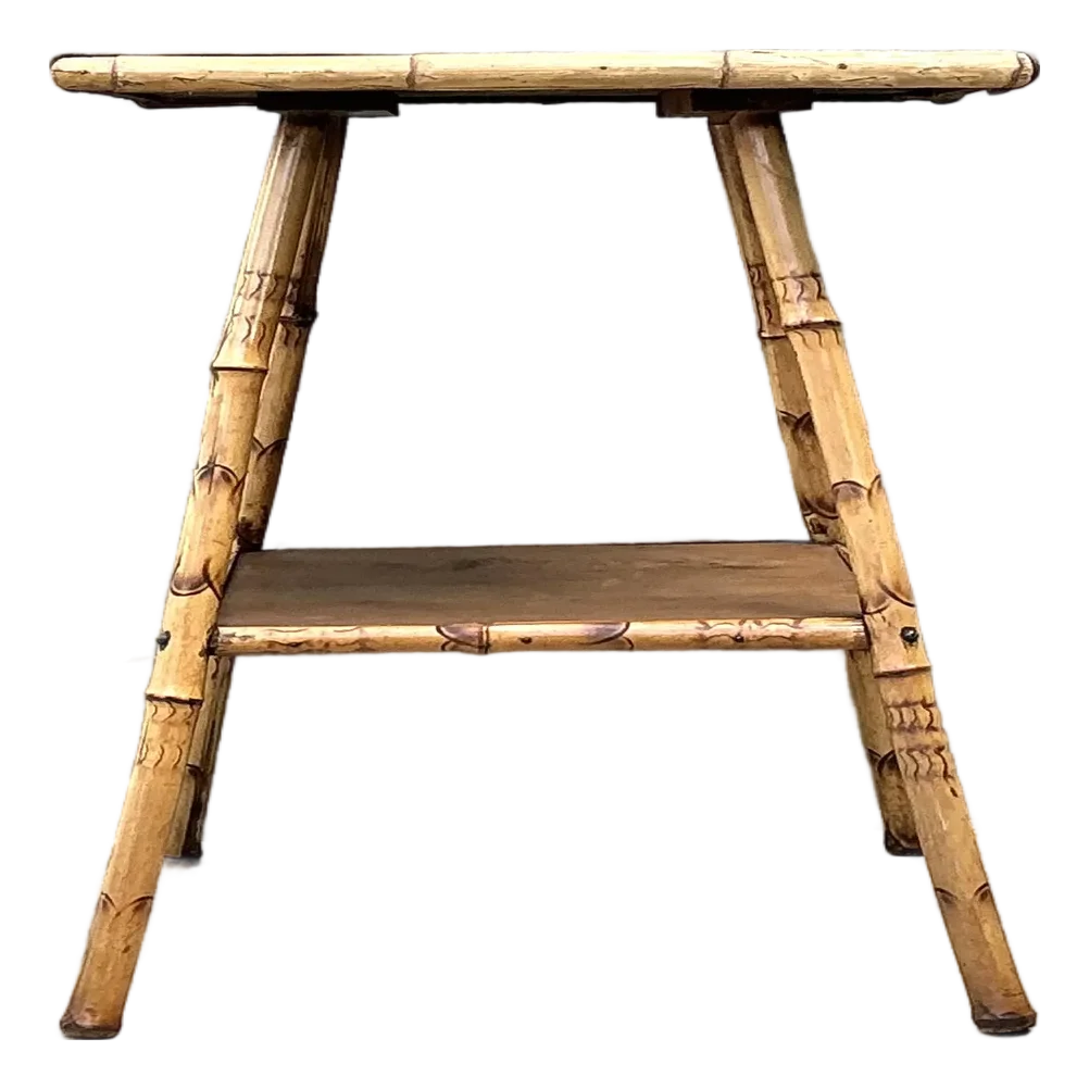 Vintage Bamboo Side Table - Detail view
